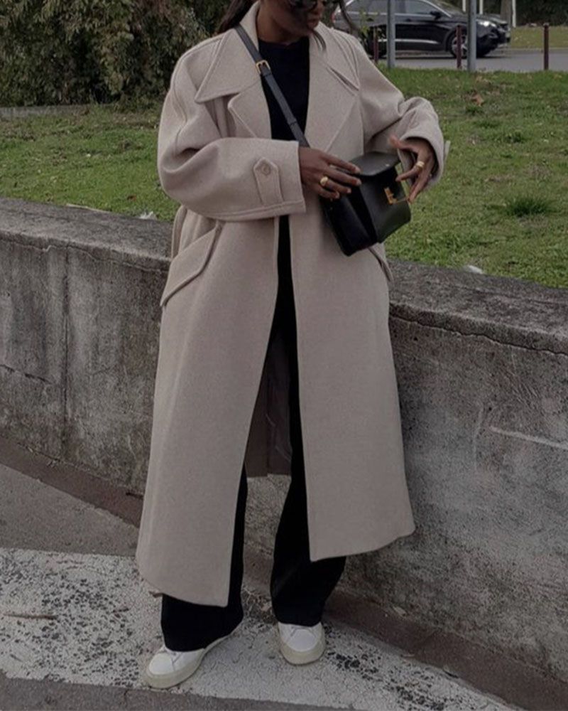 Long Coat Belted Overcoat